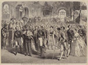 皇帝の戴冠式、被昇天大聖堂を去る帝国の行列 作： Gustave Janet